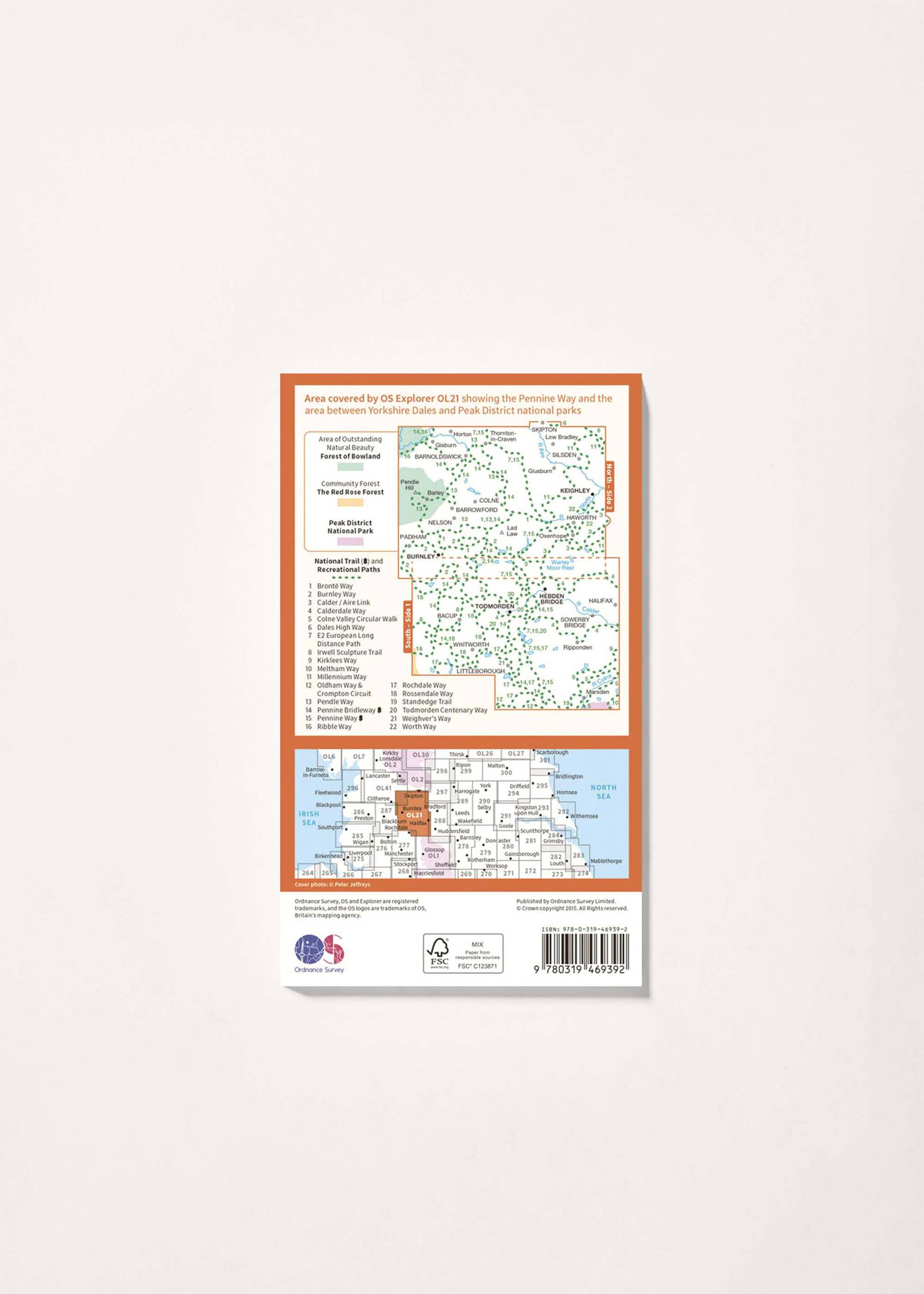 Image - 2 - South Pennines - OS Explorer Active OL21 Map