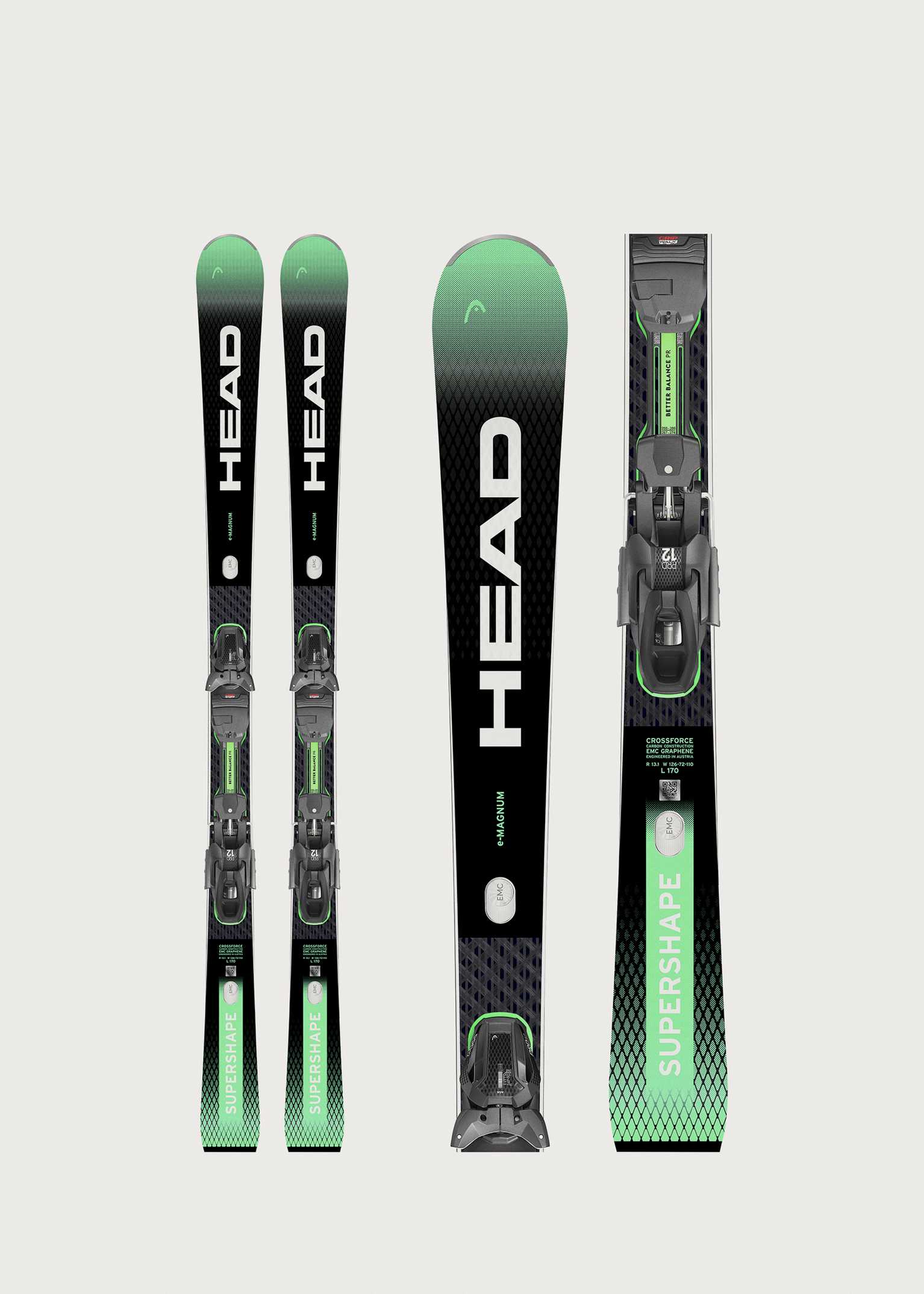 Head Supershape e-Magnum Skis + PRD 12 GW Bindings