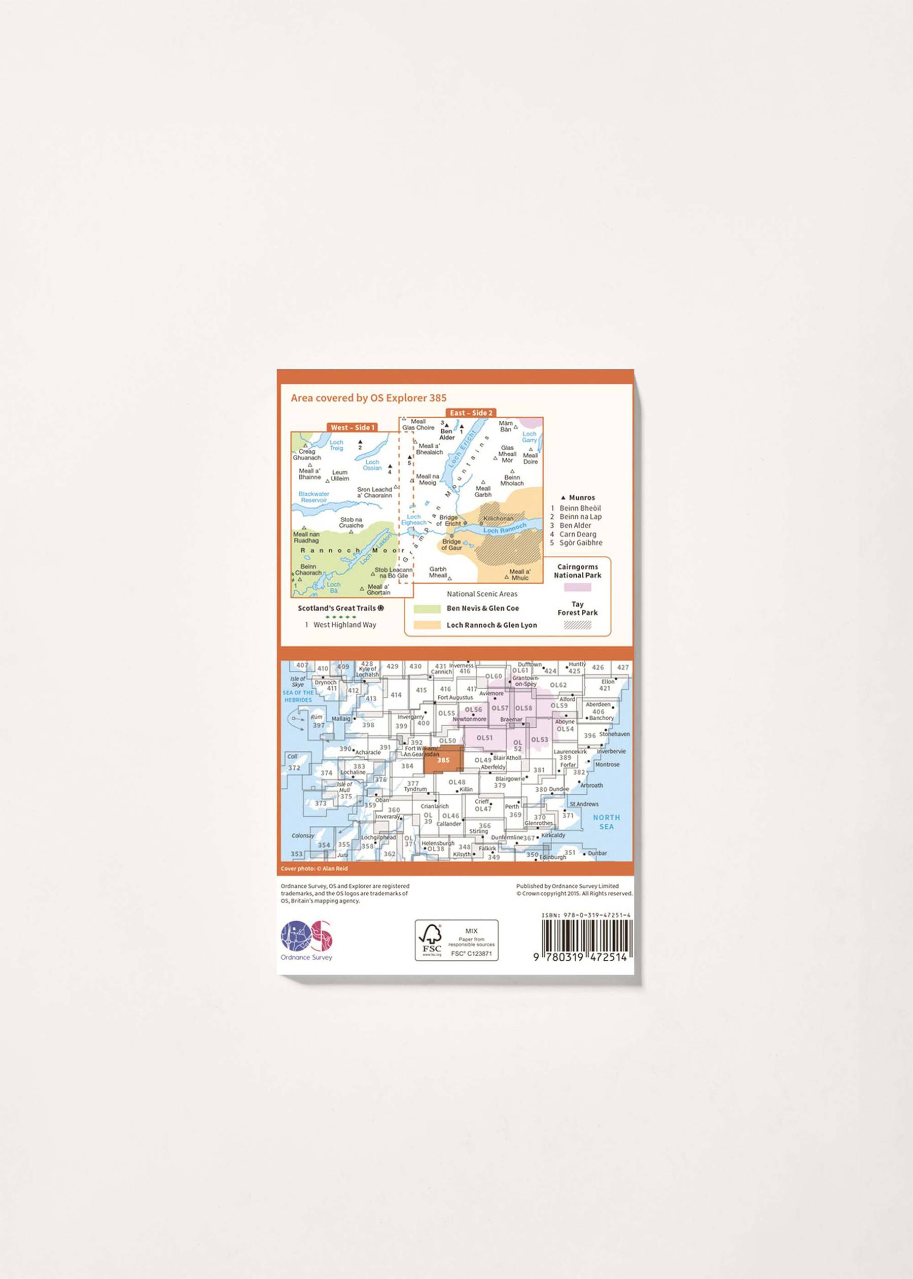 Image - 2 - Rannoch Moor & Ben Alder - OS Explorer Active 385 Map