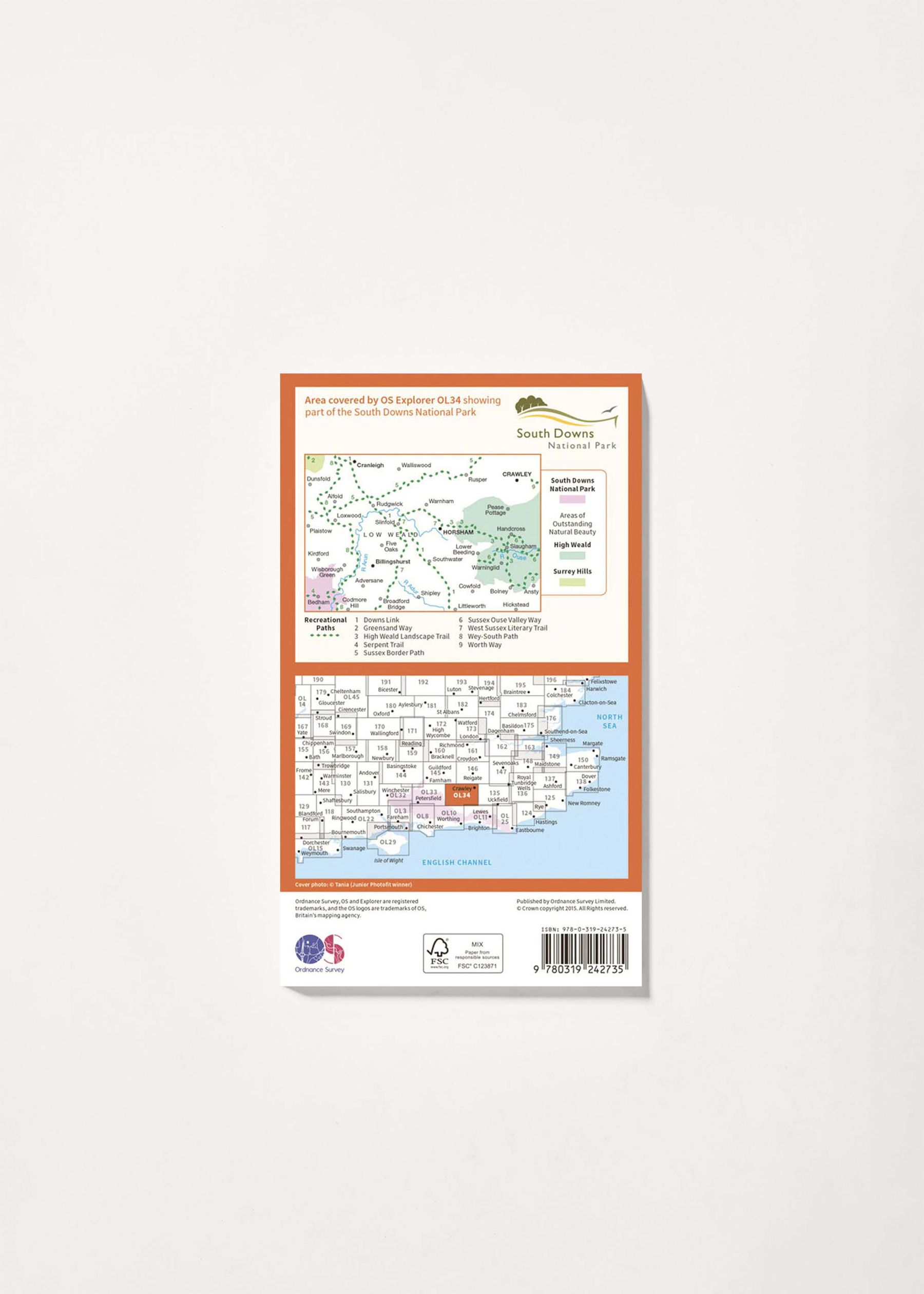 Image - 2 - Crawley & Horsham - OS Explorer OL34 Map