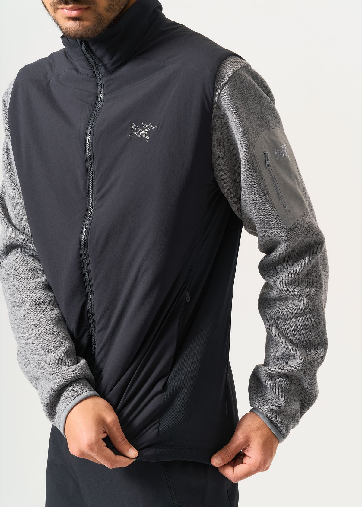 Stretch fleece side panels