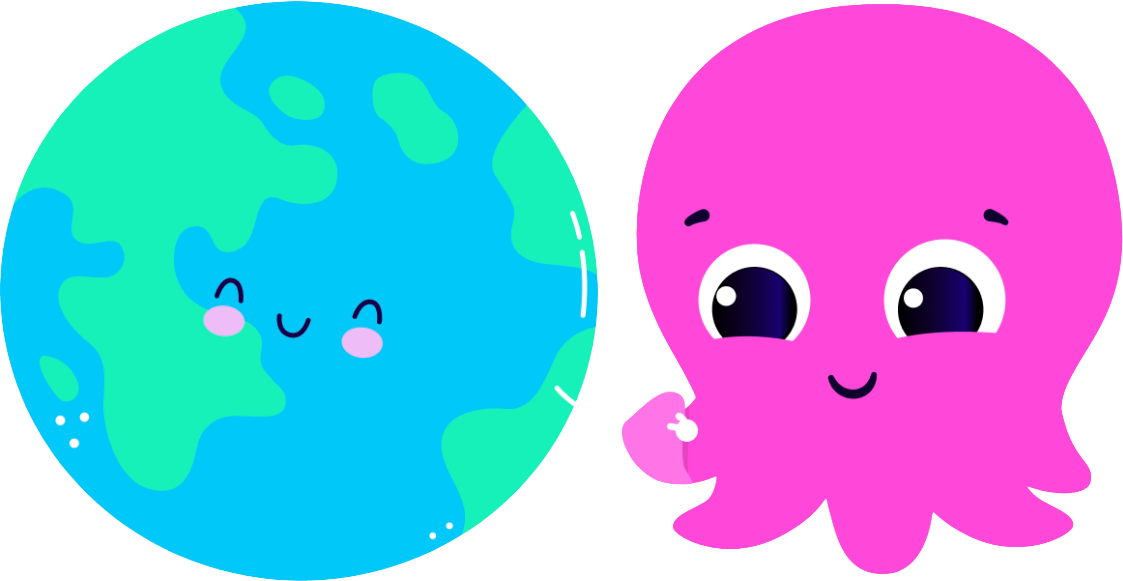 Octopus and the earth icon