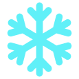 Blue snowflake emoji with six symmetrical branches and pointed tips.