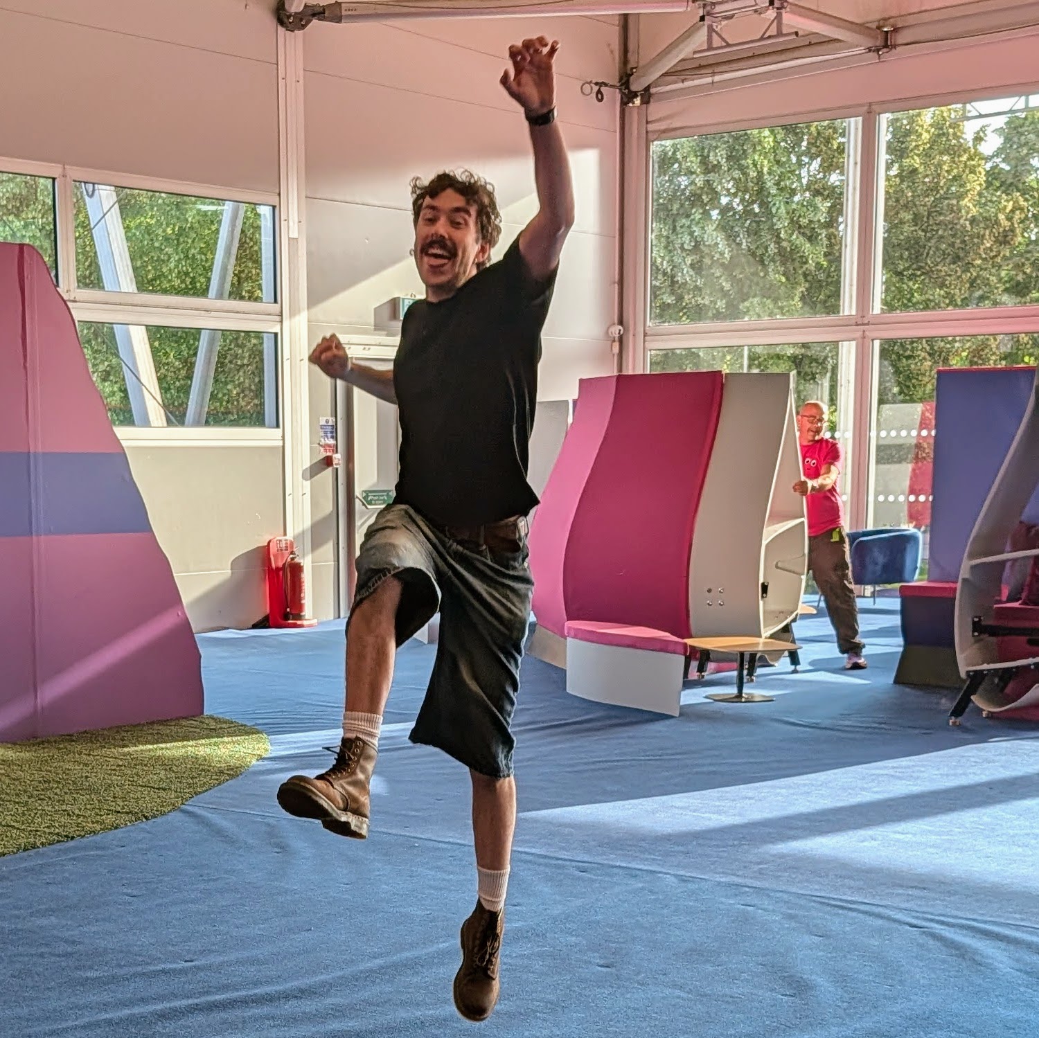 Xander from the Octopus content team jumps for joy