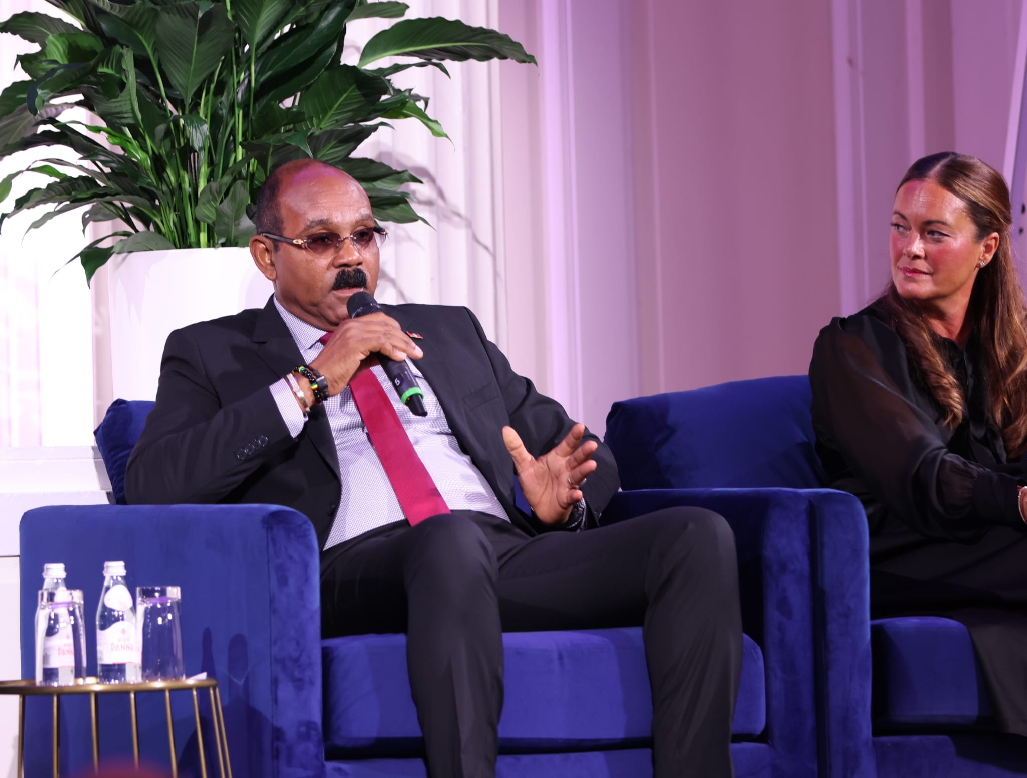 The Right Honourable Gaston Browne, Prime Minister of Antigua and Barbuda and Zoisa North-Bond, CEO of Octopus Energy Generation during the Global Citizen NOW: Impact Session during New York Climate Week