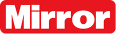 Red rectangular logo with the word "Mirror" in white, bold letters.