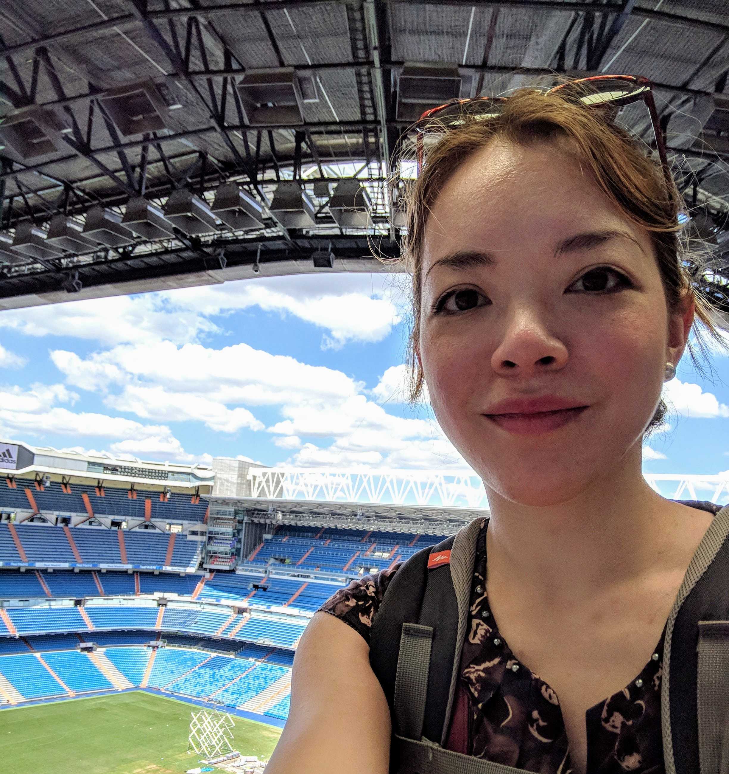 Lucy at a football match