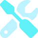 Blue wrench and screwdriver crossed over each other, symbolizing tools or settings.