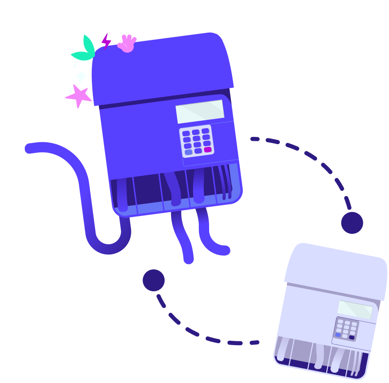 An illustration of a smart meter connecting up