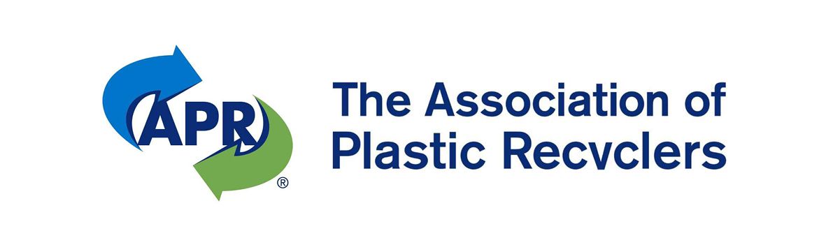Logo of The Association of Plastic Recyclers with blue and green arrows forming a circular design next to the text.