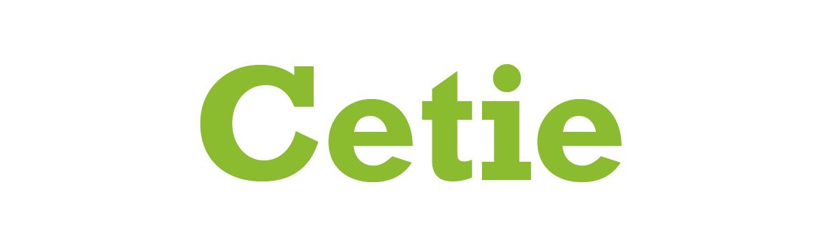 Logo of Cetie in light green text on a white background.