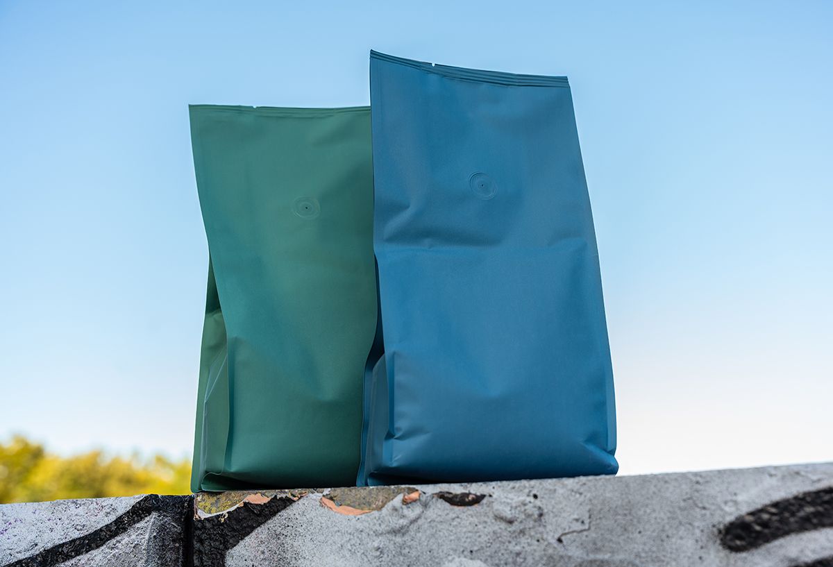 DCP Quadroseal coffee bags blue / green