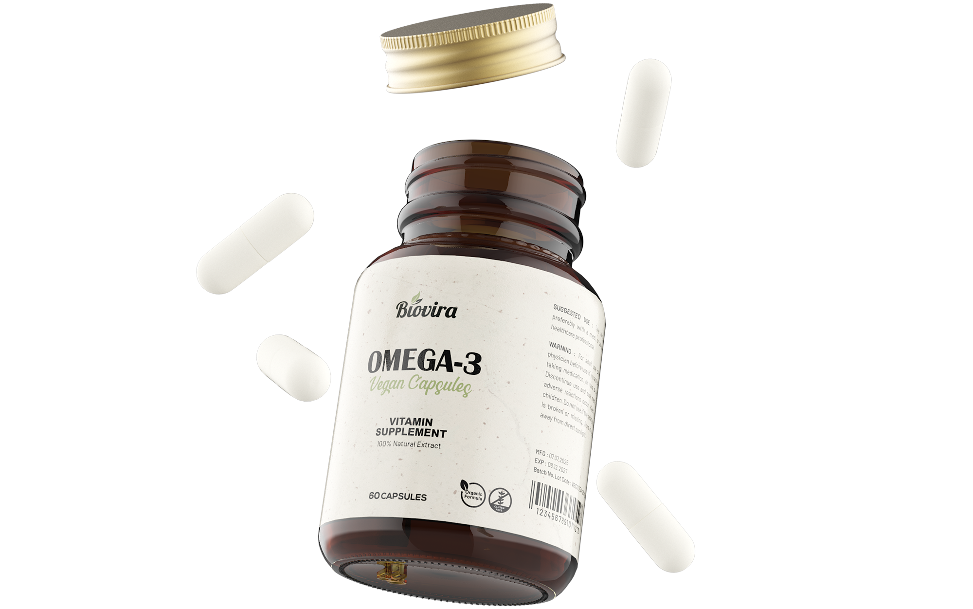 Glass Tablet Jar Vitamins