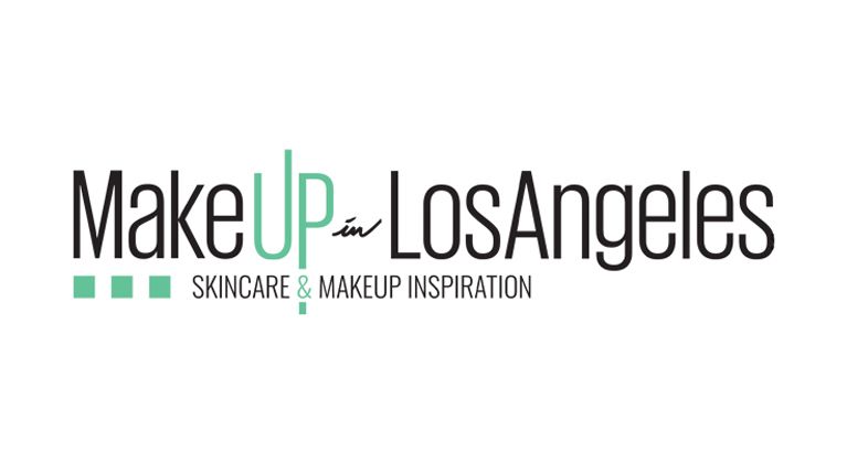 bp_events_logo_MakeUp_LA_26 Make up in Los Angeles event logo, thin black text with green accents, elaborate design on white background