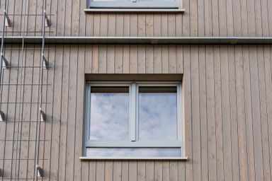 Detailaufnahme Fassade Holzhaus