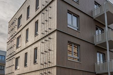 Detailaufnahme Fassade Holzhaus
