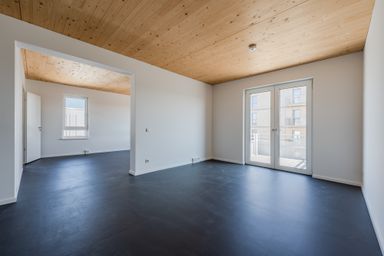 Buckower Felder Holzhaus Wohnzimmer