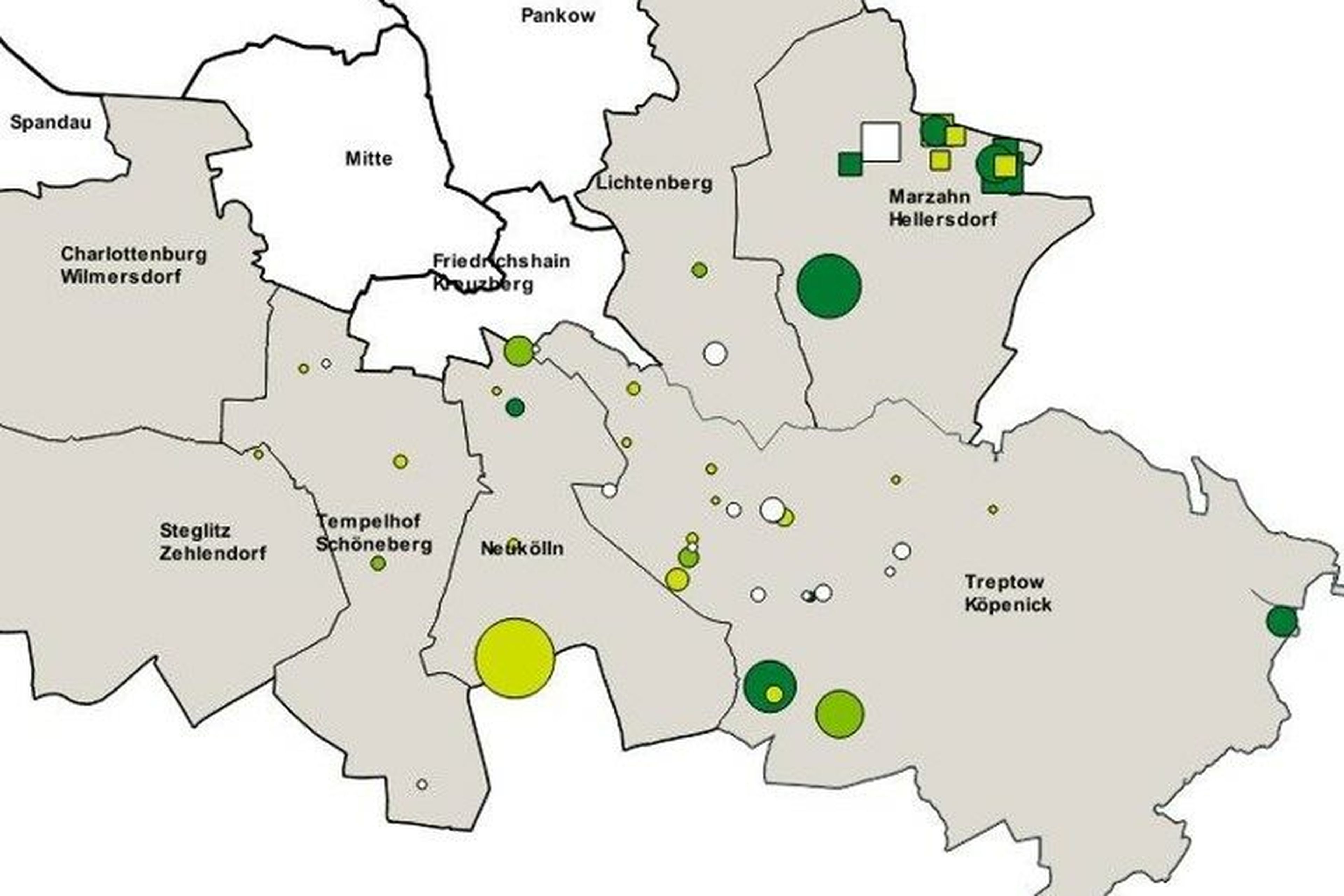 Karte: Neubauvorhaben der STADT UND LAND