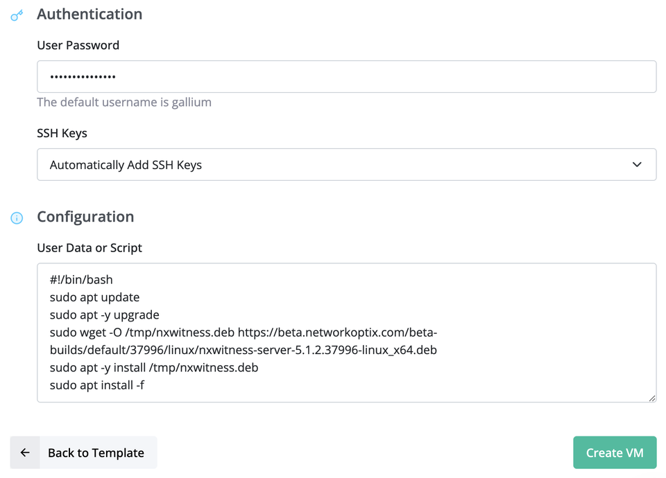 Screenshot of VM Scripting Capabilities