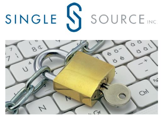 Single Source eProcurement Lösung mit Computersicherheit und Schloss Symbol