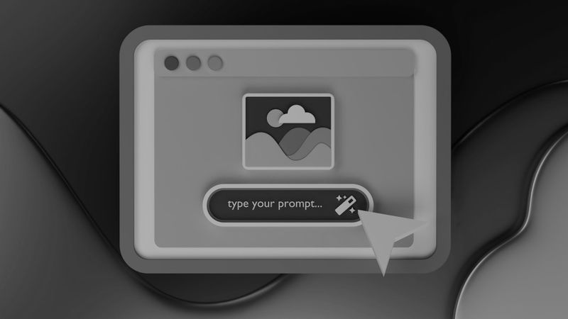 graphics depicting a chat photo with the text "type your prompt..."