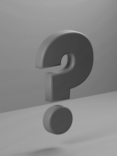 gráfico 3D gris de un signo de interrogación