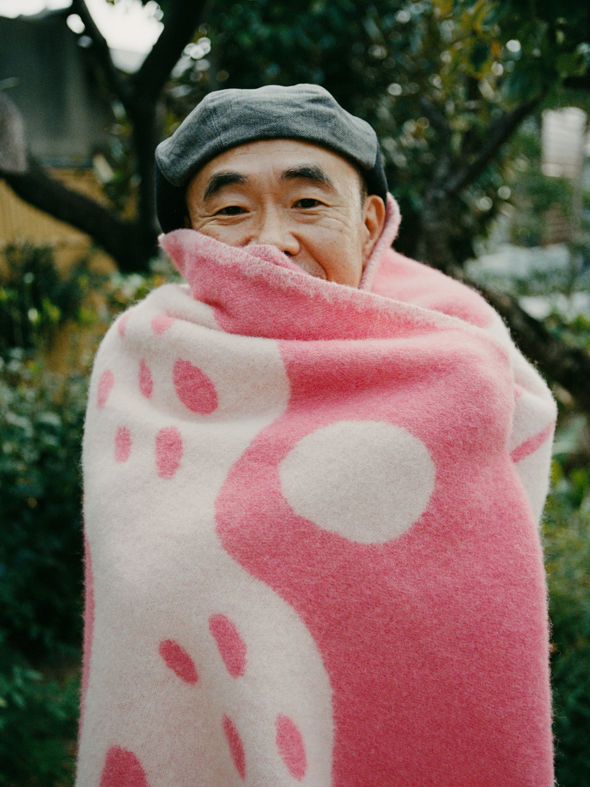 arket ブランケット Takashi Tsushima Wool Blanket – Pink/White – ARKET EU