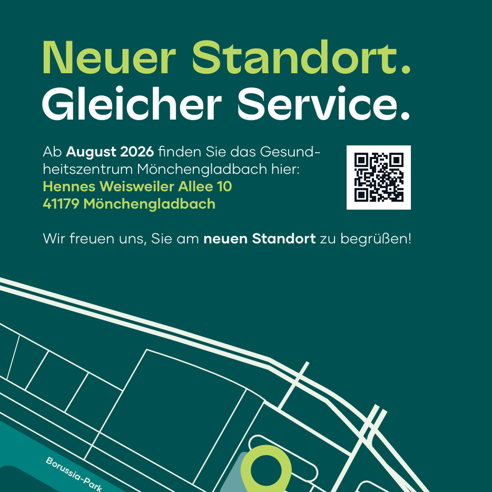 Umzug neuer Standort des Gesundheitszentrums Mönchengladbach