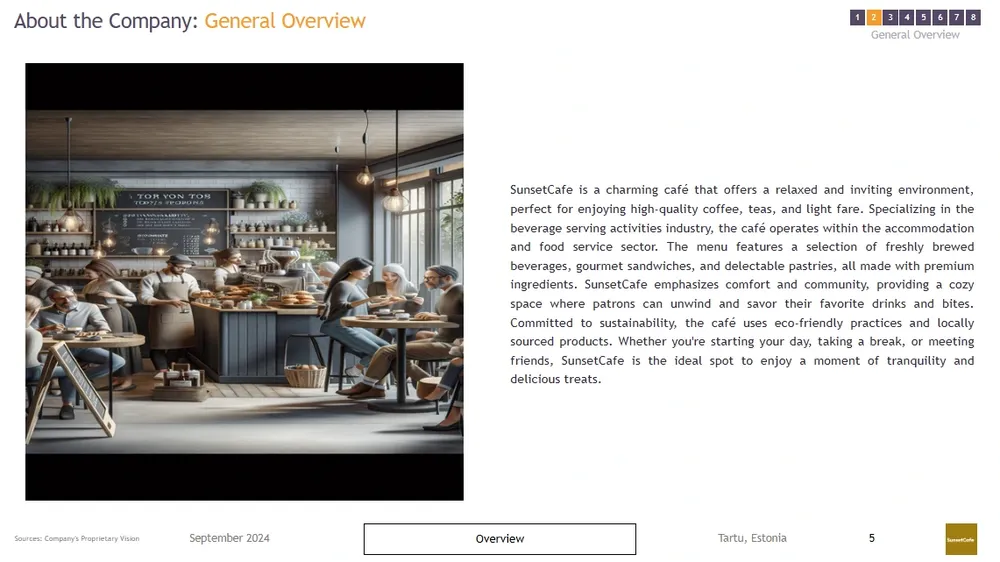 cafe business plan overview