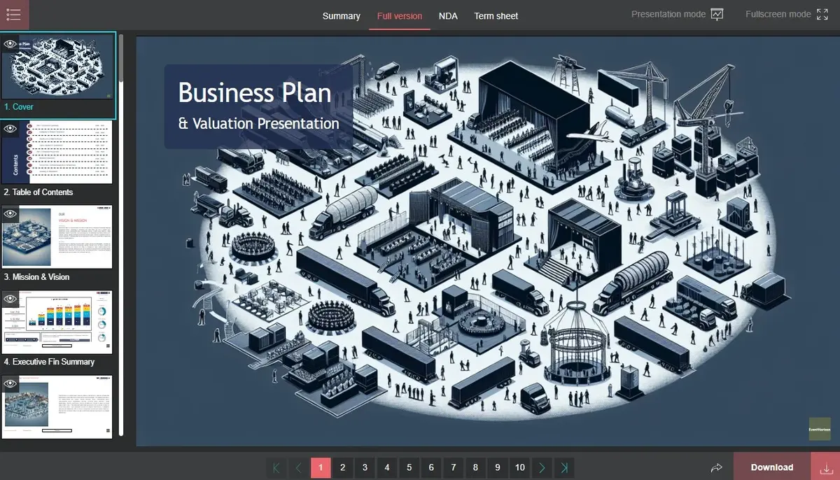 event planning business plan example