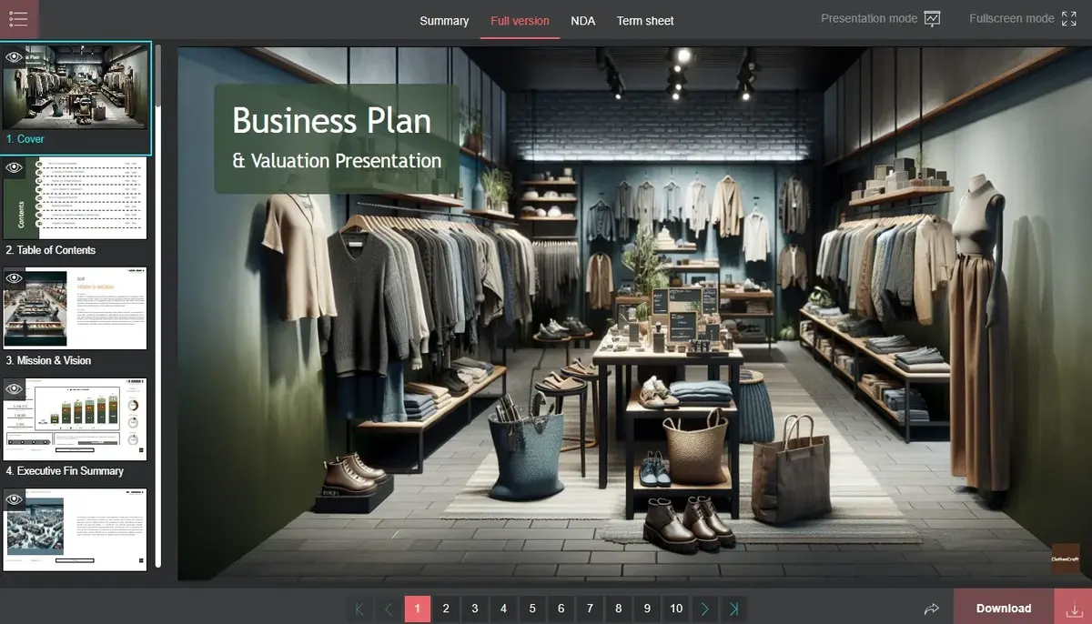Clothing retail business plan example​