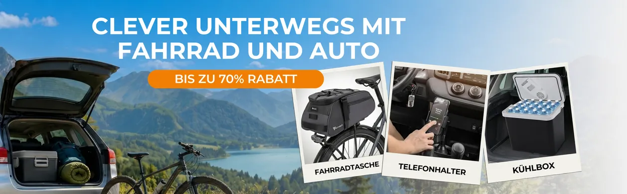 70% rabatt, fahrrad, auto, ausstattung, deals, bware