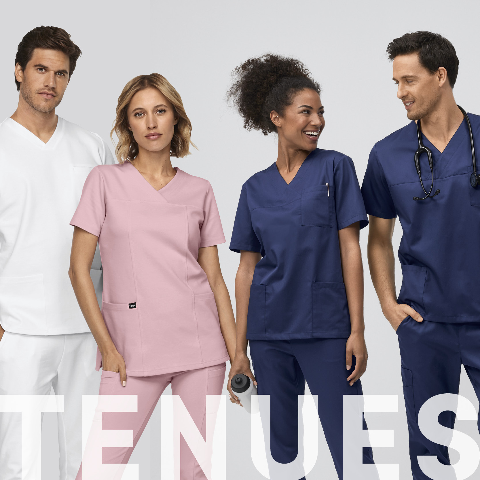 Plusieurs personnes en tenues professionnelles 7days