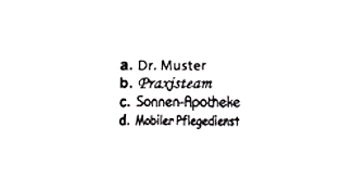 verschiedene Schriftarten von 7Days