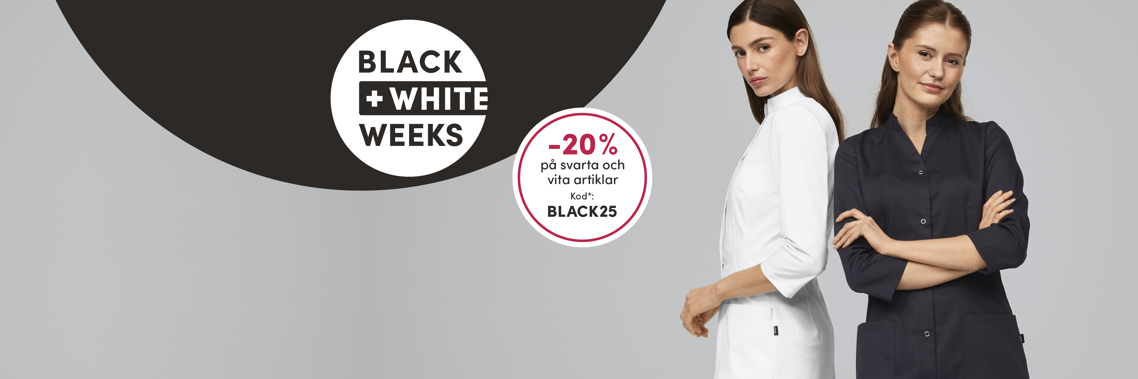 Två personer i svart och vitt arbetskläder från 7days