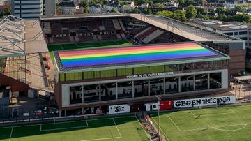 Regenbogen PV-Anlage auf dem Millerntor