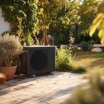 Waermepumpe auf Terrasse