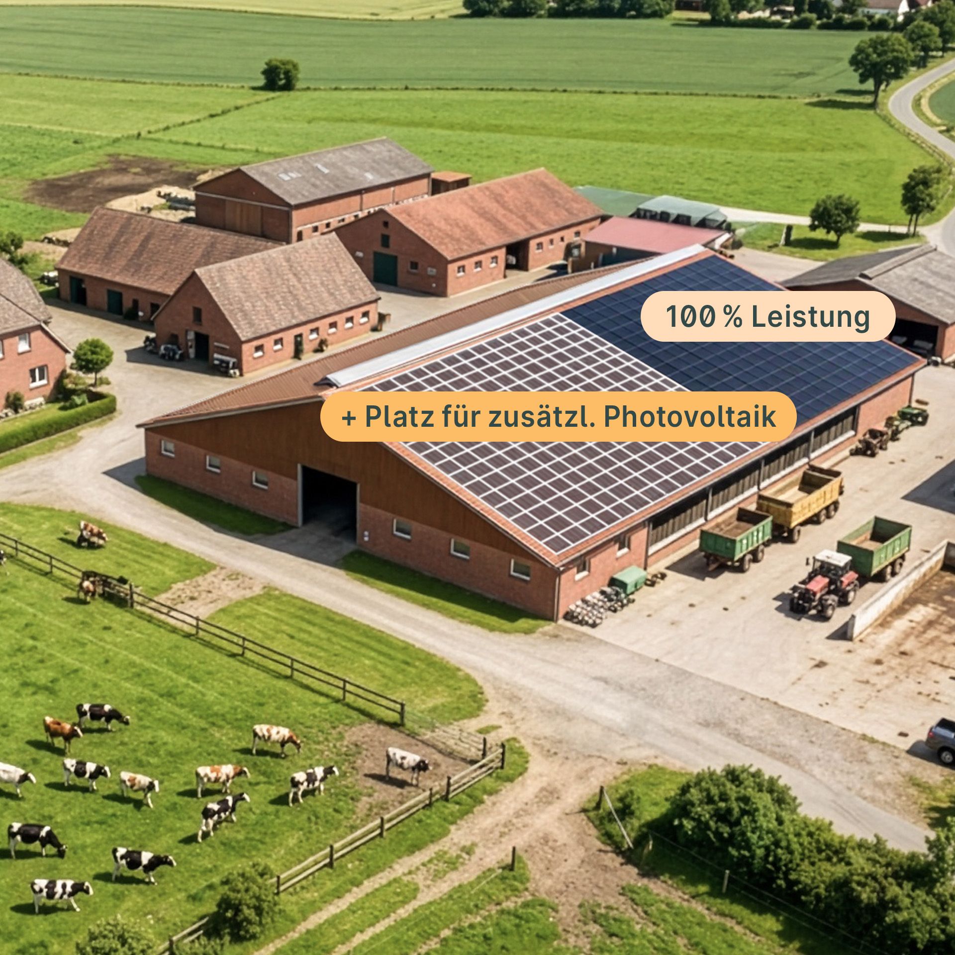 Gebaeude mit Solaranlage nach Repowering