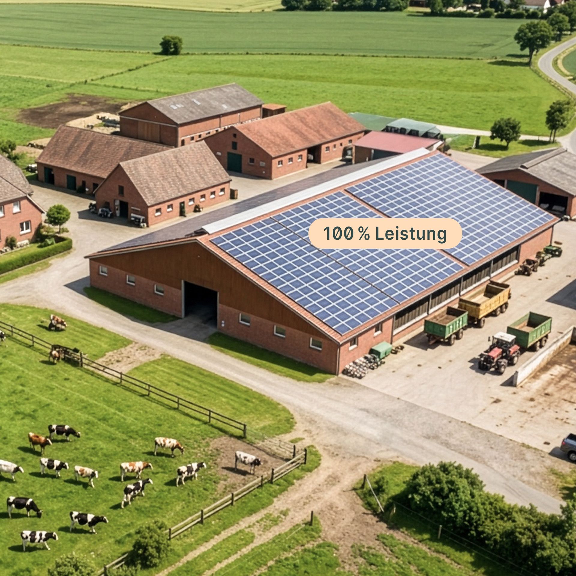 Gebaeude mit Solaranlage vor Repowering