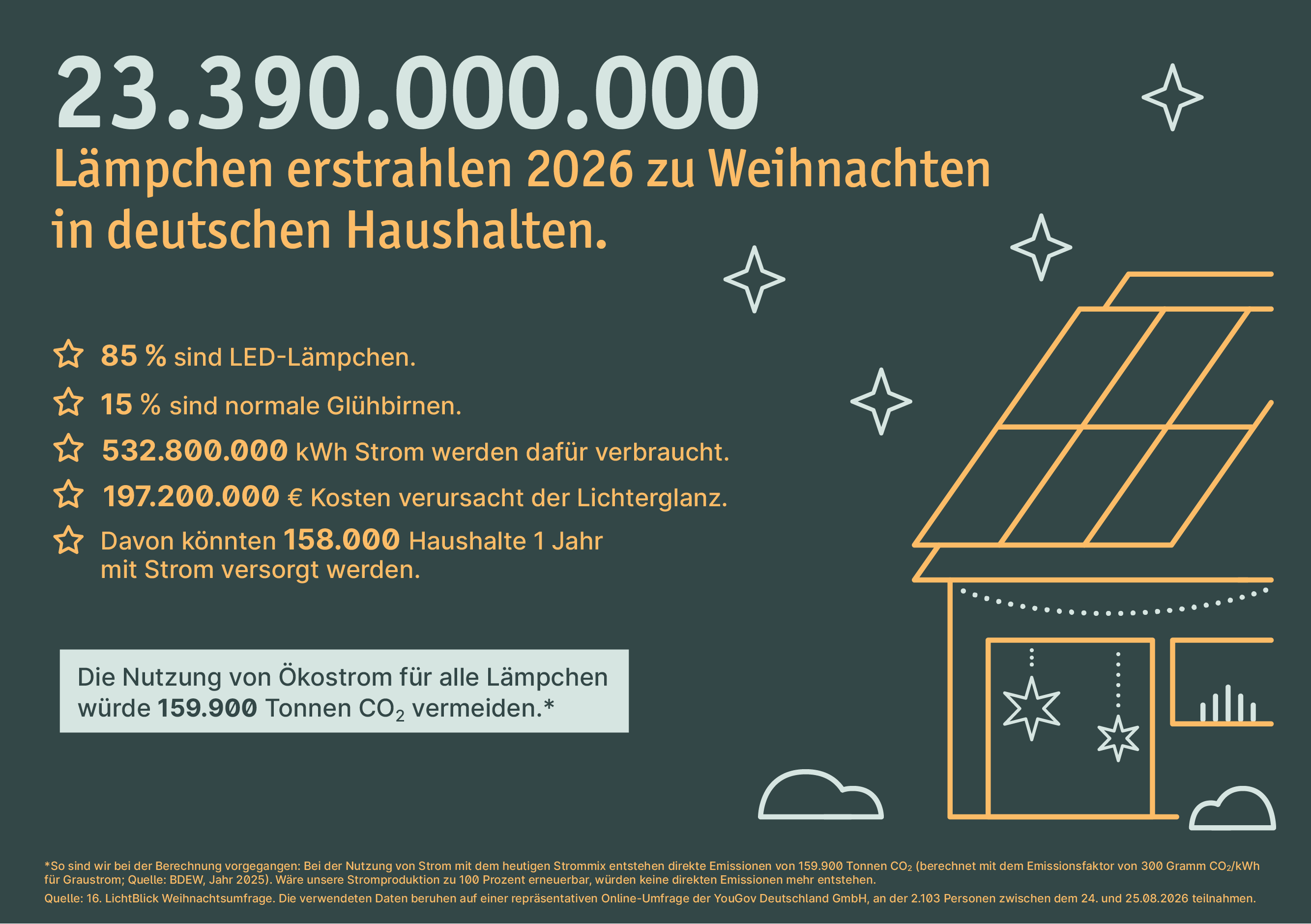 LichtBlick Weihnachtsumfrage 2026 Infografik