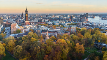 Skyline von Hamburg von oben