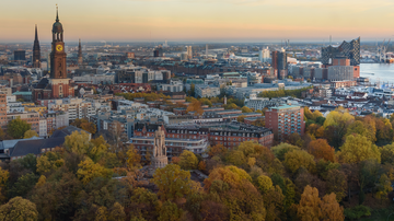 Skyline von Hamburg von oben