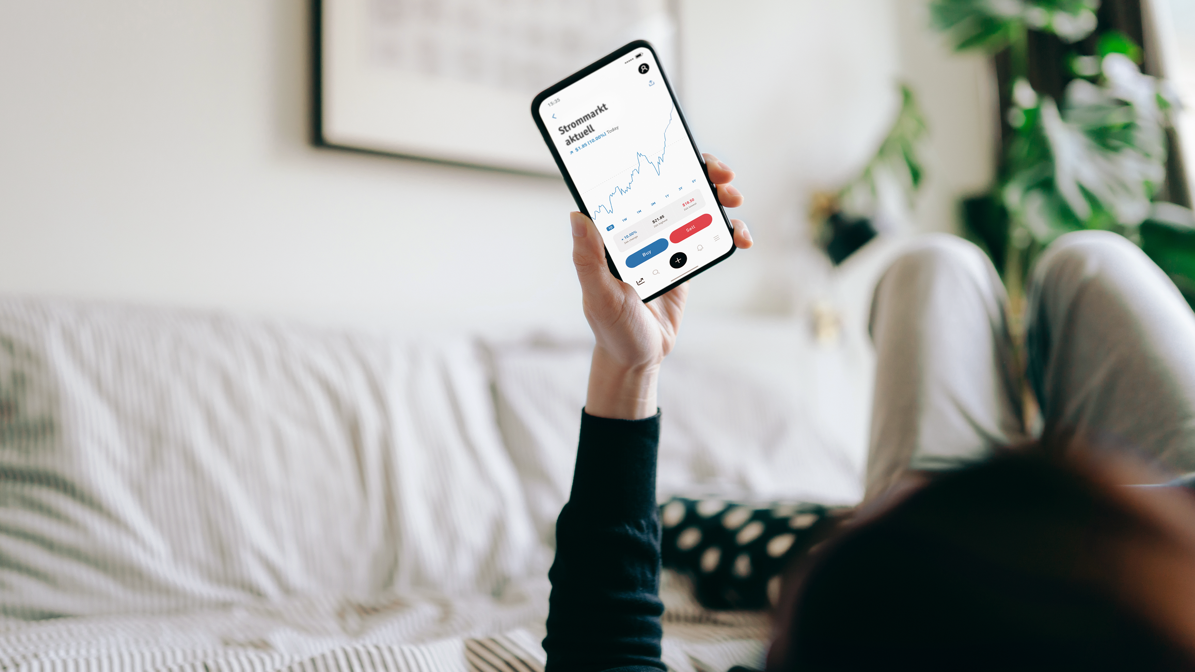 Nahaufnahme Smartphone Bildschirm in der Hand