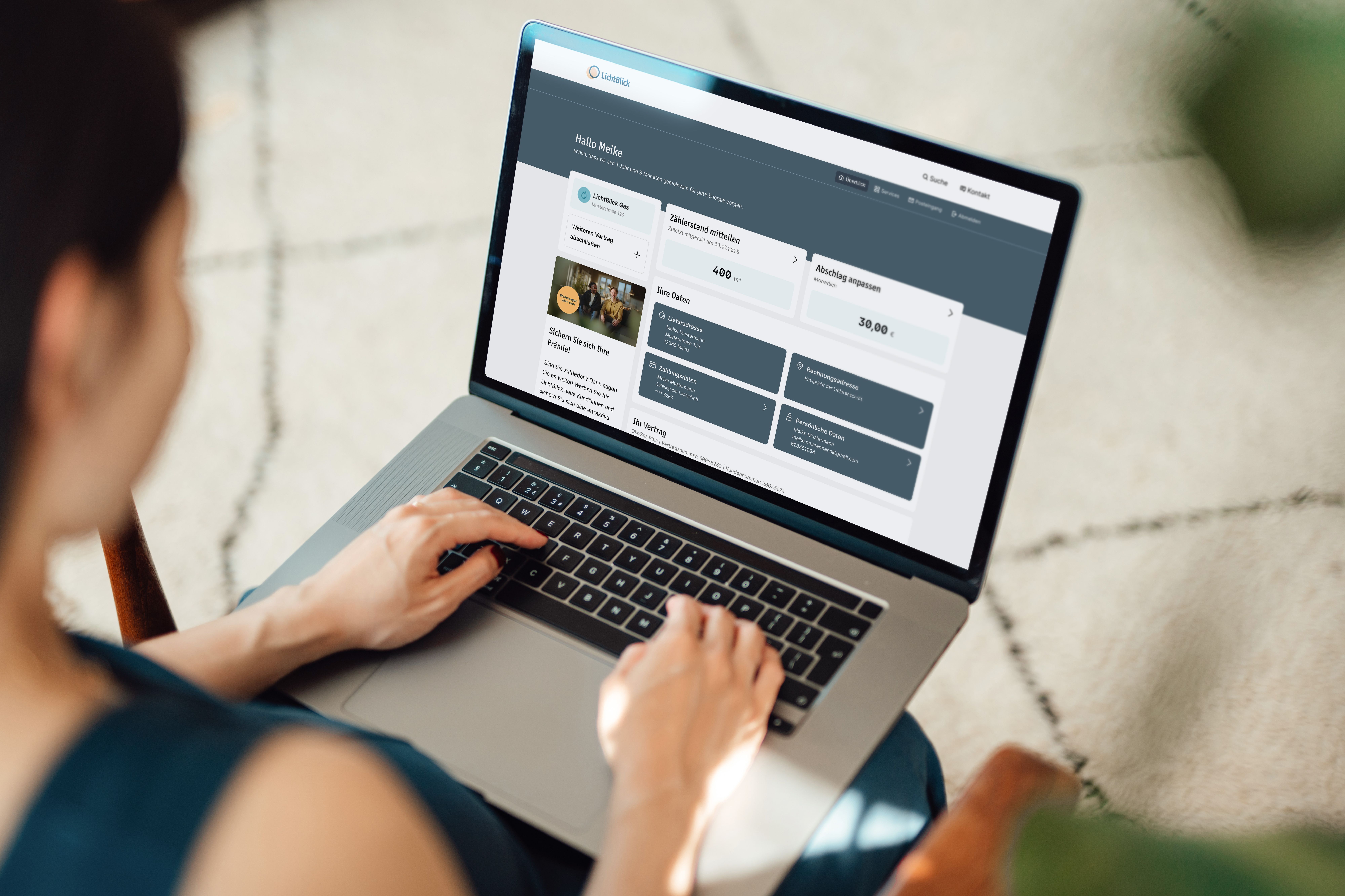ServiceView auf Laptop