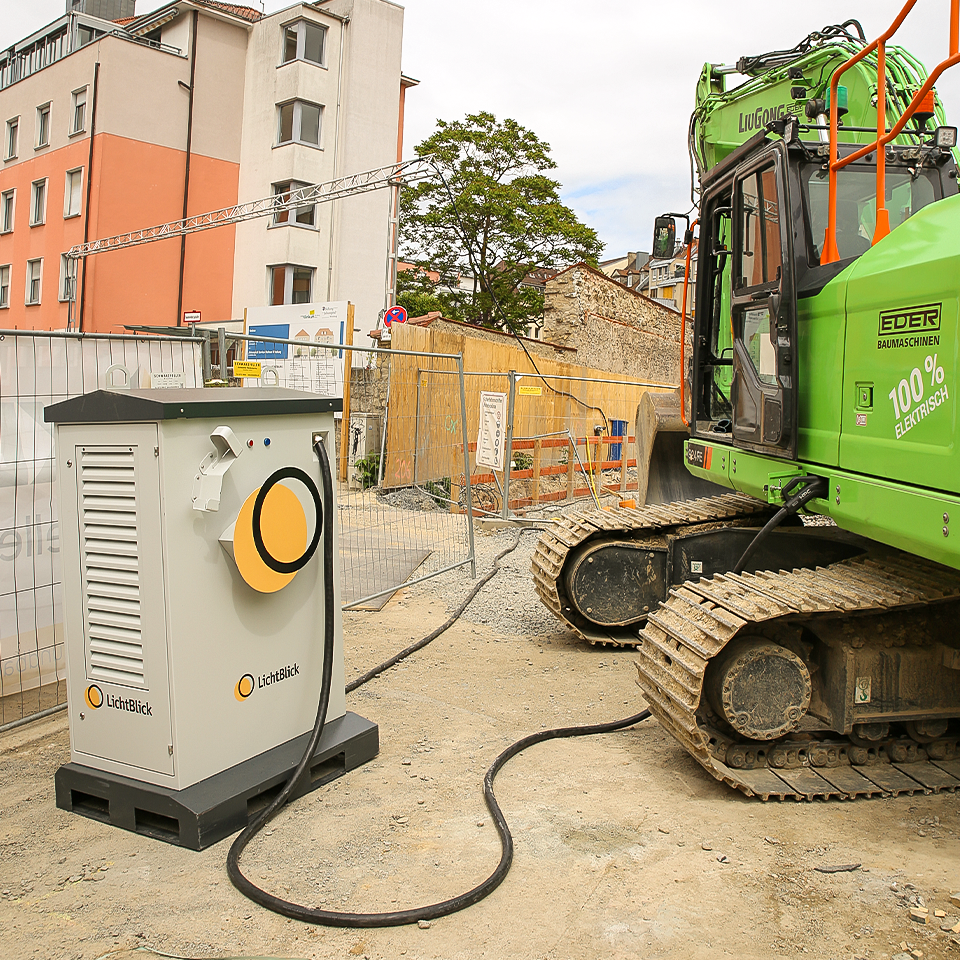 LichtBlick Flexicharger Pro auf Baustelle