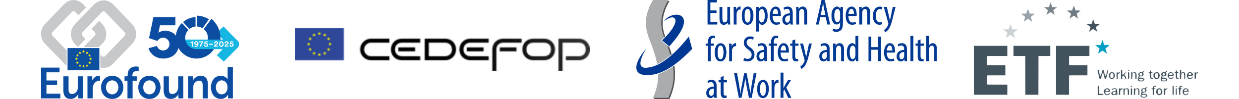 logos of Eurofound, Cedefop, ETF, and EUOSHA