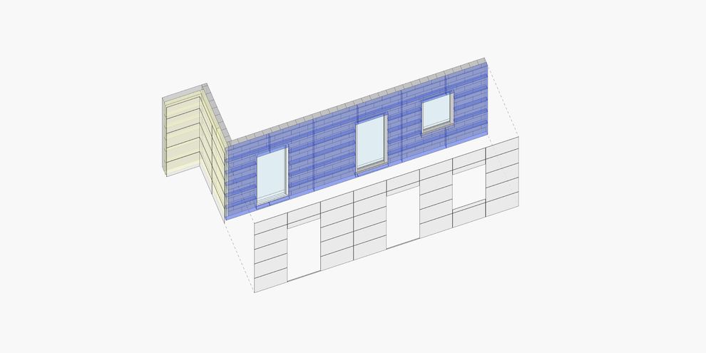 Wall layer parts selected in Revit using Wood Framing plugin
