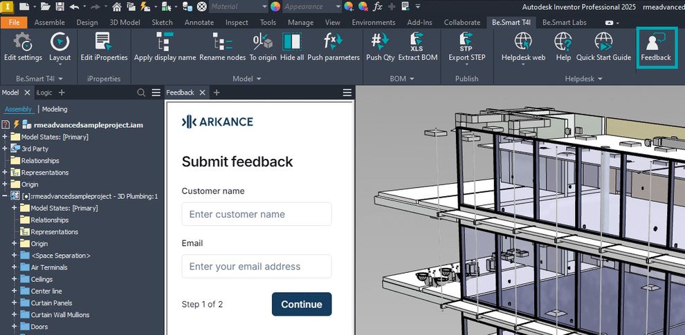 Here's where you can submit feedback within T4I.