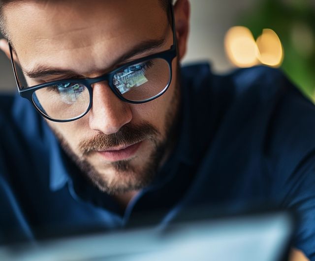 Kierownik budowy daje instrukcje za pomocą tabletu na ruchliwym placu budowy