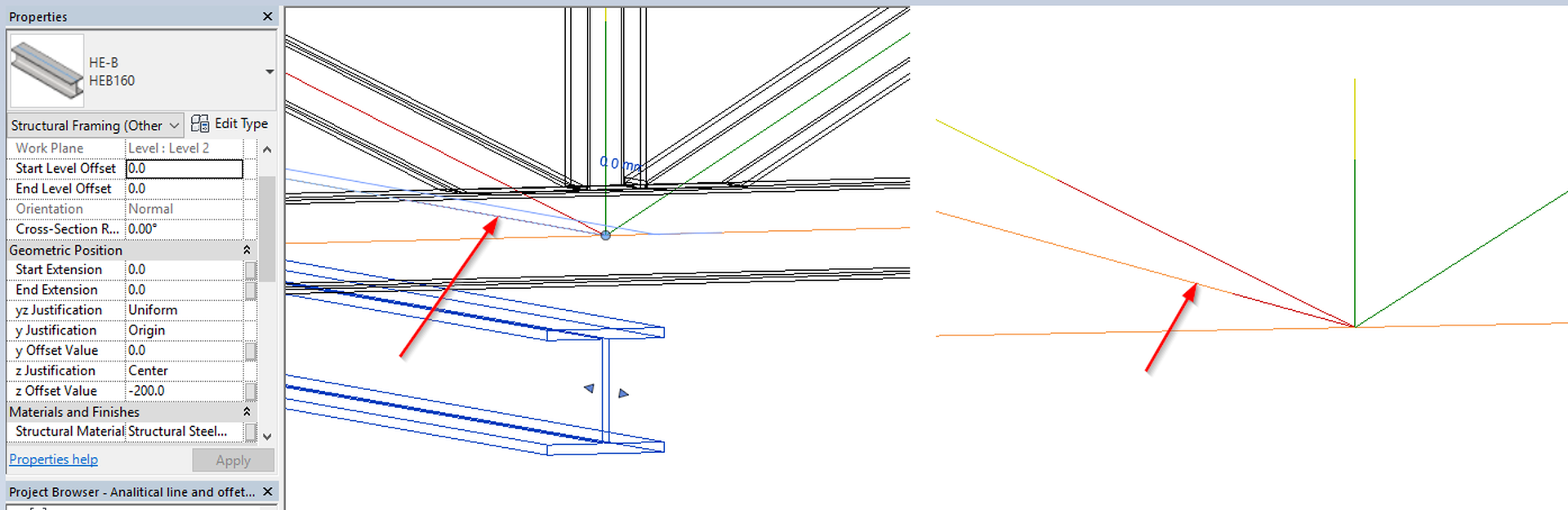 How to Offset Analytical Lines for Structural Beams | ARKANCE